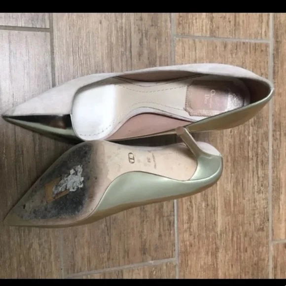 Christian Dior suede and metallic classic pump heels - Picture 3 of 4